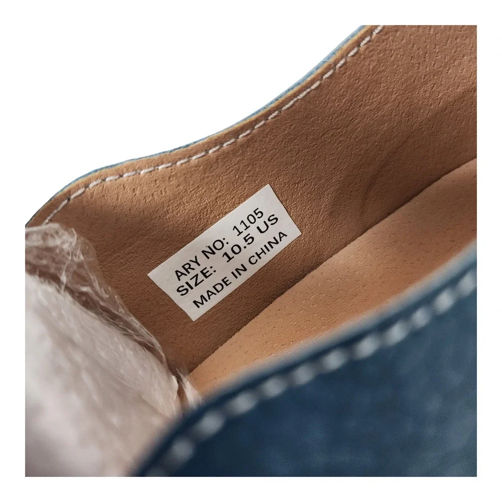 Svprsofi Blue Crackle Patent Mary Jane T-Strap Lug Sole Shoes 1105 Mens 10.5 US